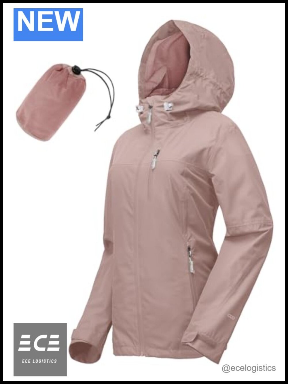 Packable Waterproof Rain Jacket with Hood Lightweight Cycling Running Golf